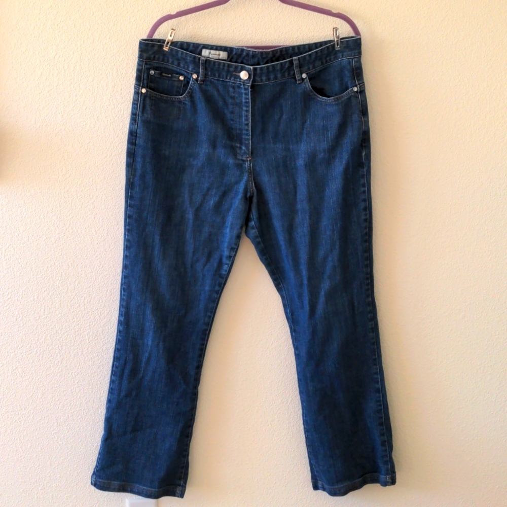 Faconnable Blue Jeans with Silver Hardware, Light Wash